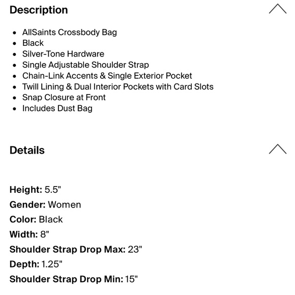 all saints cross body, very good condition - Picture 9 of 9